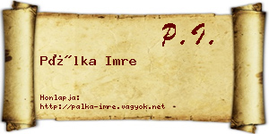 Pálka Imre névjegykártya